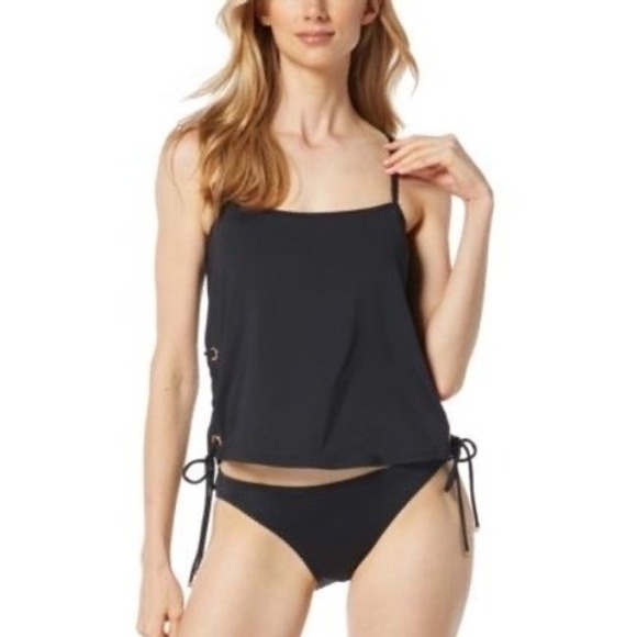 MICHAEL Michael Kors Other - NWT Michael Michael Kors Black Lace Up Side Tankini Top Womens Size L NEW $130